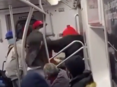 subway rider pummels homeless Asian bystander