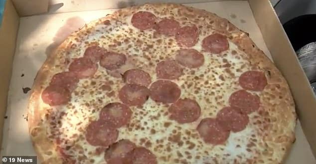 Little Caesars pizza pepperoni swastika