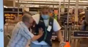 Orange County Walmart customer with no mask