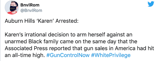 Auburn Hills Karen pulls gun
