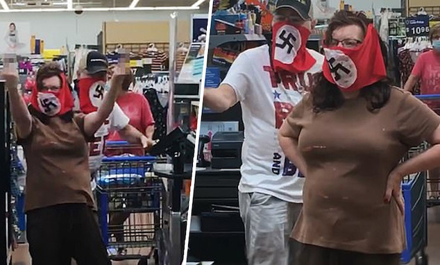 Minnesota couple wear swastika face mask Walmart store