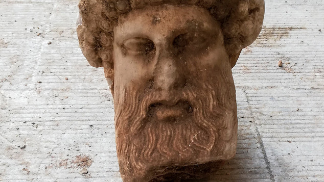 Ancient Greek God Hermes bust found during Athens sewer work