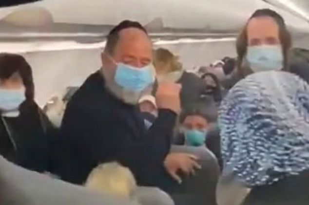 Frontier Airlines Hasidic Jewish family mask