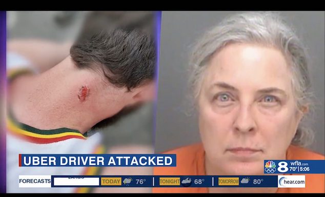 Michele Stilwell St Petersburg nurse chokes bites Uber driver