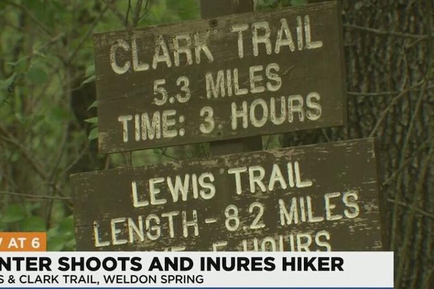 St Charles County Missouri hiker shot in the chest