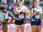 Gwen Berry hammer thrower turns back