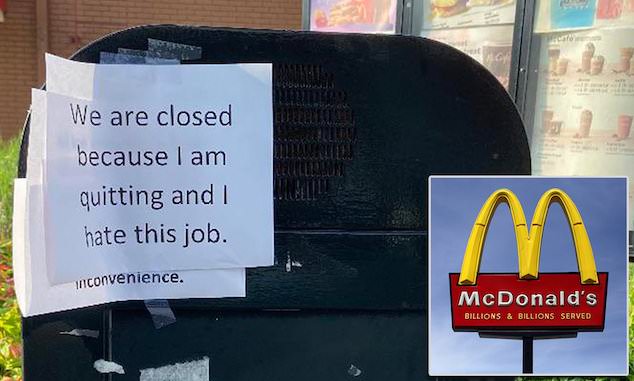 Kentucky McDonalds worker quits mid shift