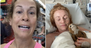 Kate Burns Breast Cancer patient punched by Shiva Bagheri anti masker