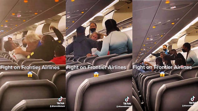 Frontier Airlines brawl white man black man