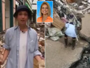 Germany RTL reporter fired caught smearing mud on face faking helping clear up flooded town