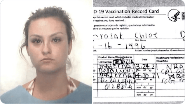 Chloe Mrozak Oak Lawn Illinois woman arrested using fake vaccination COVID-19 card