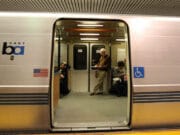 Amy Adams SF woman dragged by bart train to her death while tethered to her dog by the waist.
