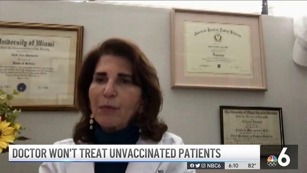 South Miami doctor refuses to treat unvaccinated patients.