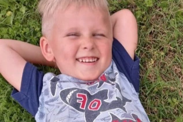 Axel Foster Oklahoma boy's arm ripped petting pit bull puppies