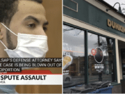 Dion Millsap Dunkin Donuts customer throws hot coffee over maskless man