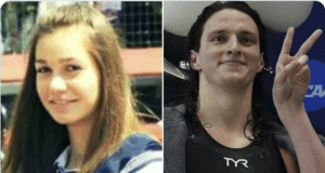 Reka Gyorgy Virginia Tech swimmer and Lia Thomas transgender swimmer