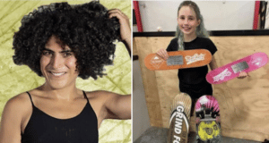 Ricci Tres transgender skateboarder beats Shiloh Catori teen girl Boardr skateboarding women's skateboarding contest