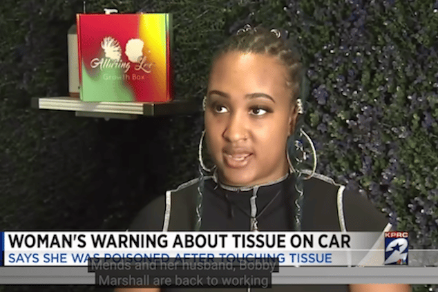Erin Mims Houston woman poisoned by napkin car door handle