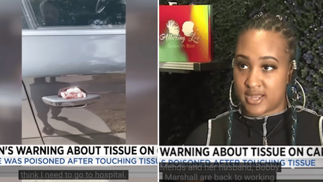 Erin Mims Houston woman poisoned by napkin car door handle