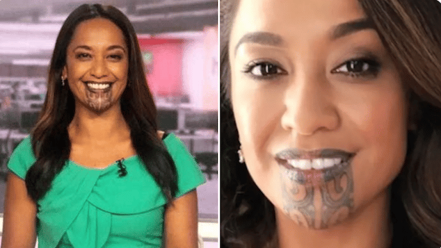 Oriini Kaipara NZ newsreader Maori face tattoo