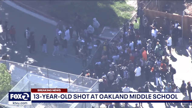 Oakland middle school shooting 13 yr old shot & injured