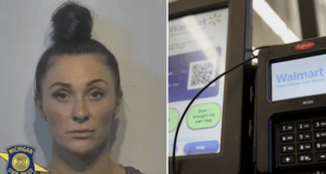 TeddyJo Marie Michigan woman arrested failing to scan all items Walmart self checkout
