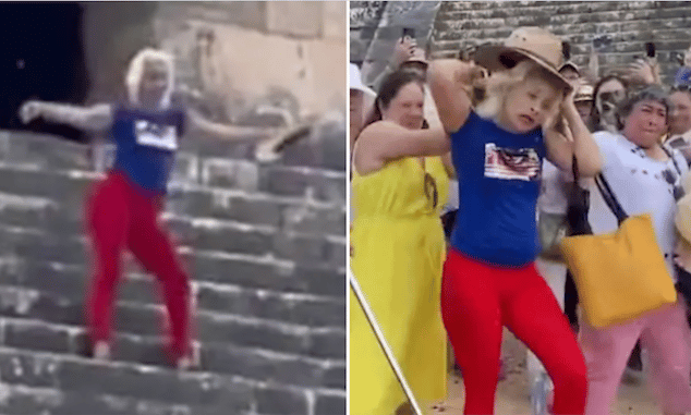 Spanish tourist mobbed climbing Mayan pyramid in Mexico