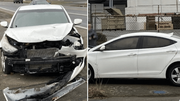 White Hyundai Elantra found abandoned in Oregon