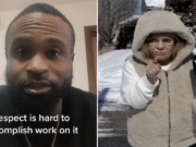 Gregory McAdory, Rockford Illinois black man shovels snow outside Karen home