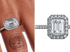 Emerald cut diamond engagement ring