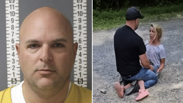 Ronald Keith Davis Pennsylvania state trooper arrested for improperly committing ex girlfriend, Michelle Perfanov to mental facility.