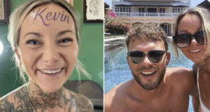 Ana Stanskovsky London Tiktoker tattoos boyfriend’s name Kevin (Freshwater) on her forehead.