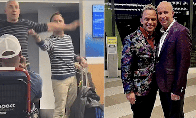 Dustin Miller & Anthony Thorne married gay couple Charlotte airport meltdown