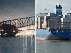 Baltimore Bridge collapses after struck by Dali container ship