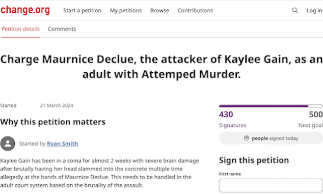 Change petition to charge Maurnice DeClue as an adult with attempted murder
