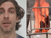 Max Azzarello sets self on fire outside Trump trial leaving Ponzi Papers manifesto on Substack.