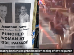 Jonathan Kaye Moelis investment banker threw punch in self defense after 'feeling threatened' by Queers for Palestine protesters