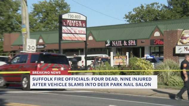 Racing driver crashes into Deer Park nail salon, killing 4, injuring 9