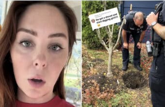 Columbus, Ohio police determine no body or bones found in buried rug in Katie Santry's backyard.