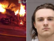 Harrison Jones, Rockford, Michigan man sets fire to Bensalem, Pennsylvania home of man his ex girlfriend had been communicating online and had been planning on visiting.