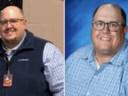 Jason Rogers, Underwood, Minnesota teacher weighing 350 pounds, steps on 6th grade student
