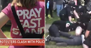 Seattle religious rally featuring Christian Mayday group & opposing Antifa, Leftist counter-protesters leads to 23 arrests