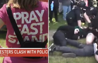 Seattle religious rally featuring Christian Mayday group & opposing Antifa, Leftist counter-protesters leads to 23 arrests