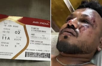 Vishwash Kumar Ramesh, British man id as sole survivor of Air India plane crash flying with 242 people crashing moments after take off in Ahmedabad.