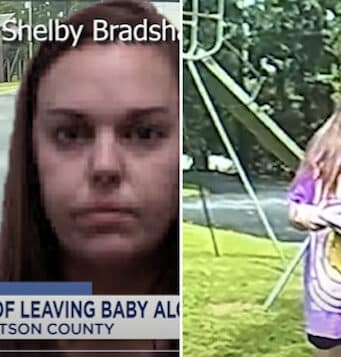 Shelby Bradshaw, Greenbier, Tennessee mom arrested leaving 2 year old toddler all alone for nine hours