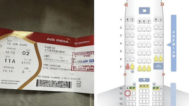 Vishwash Kumar Ramesh, British man id as sole survivor of Air India plane crash flying with 242 people crashing moments after take off in Ahmedabad.