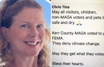Dr. Christina Propst, Texas pediatrician with Blue Fish Pediatrics, fired for saying flood victims were Trump supporters who got what they voted for. 