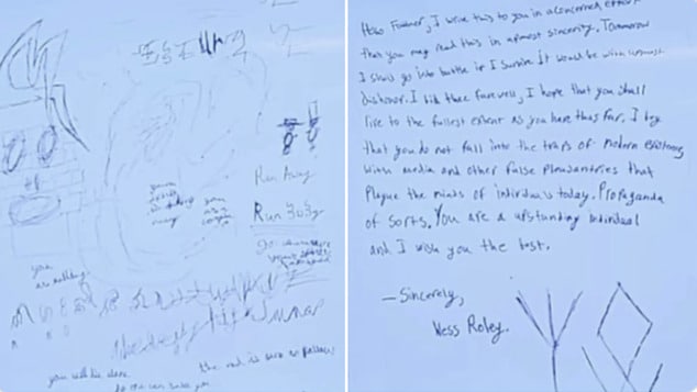 Wess Roley drawings and goodby letter for his father found.