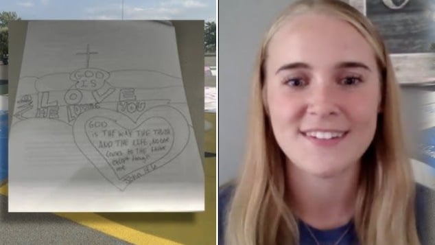 Sabrina Steffans High school senior wins battle to paint bible verses in personal parking spot at Grand Island Central School.