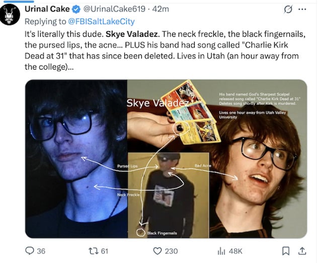 Charlie Kirk shooter photos released showing gunman wearing star and stripes eagle shirt as FBI asks public help in identifying shooter